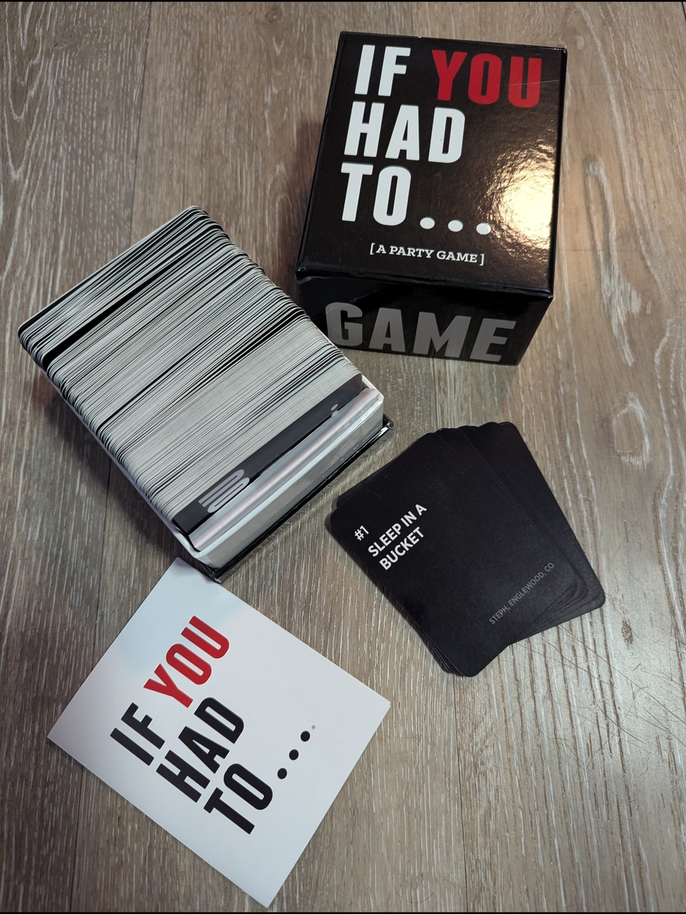 If You Had To... Party Card Game - Black/White/Red